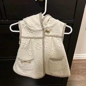 Max Studio Cream Vest w/ Gold buttons